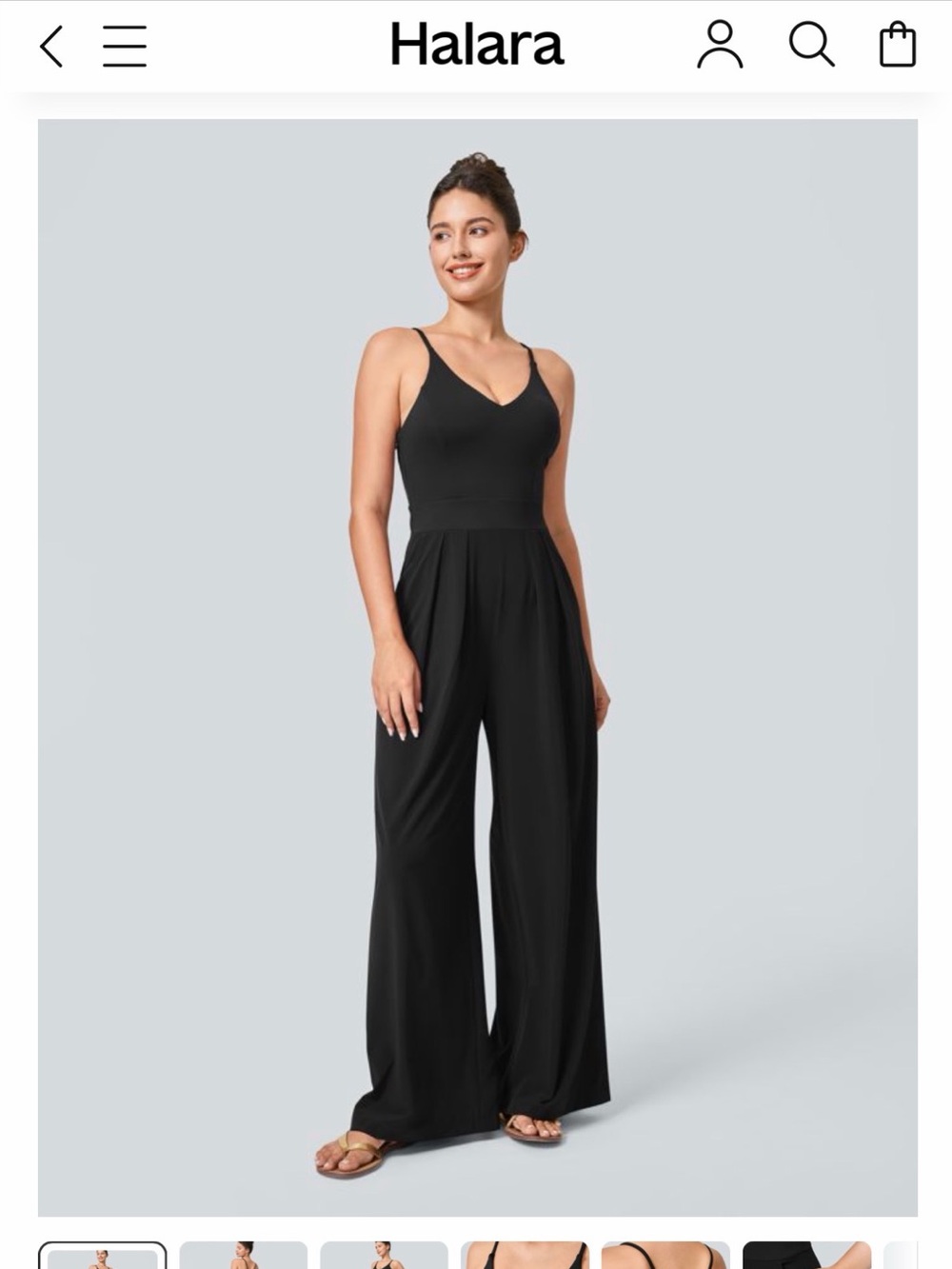 Halara Breezeful Backless Side Invisible Zipper Pocket Wide Leg Quick Dry Romper